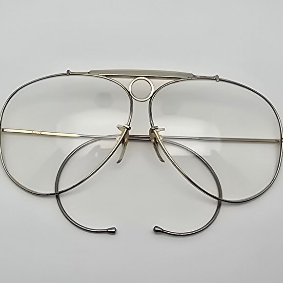 *SOLD*Tasco 1135P Shooter Gold Frame Clear Glass Lens Aviator Sunglasses w/ Case - Picture 10 of 15